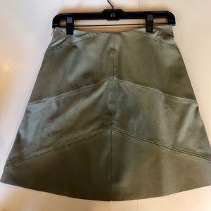 Olive “leather” (fake) and suede skirt